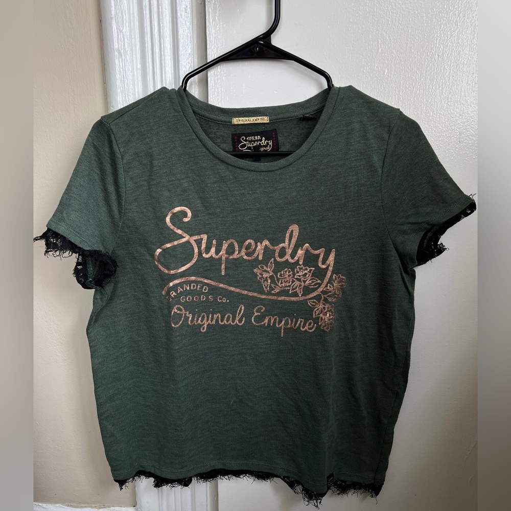 Superdry tee with lace detail